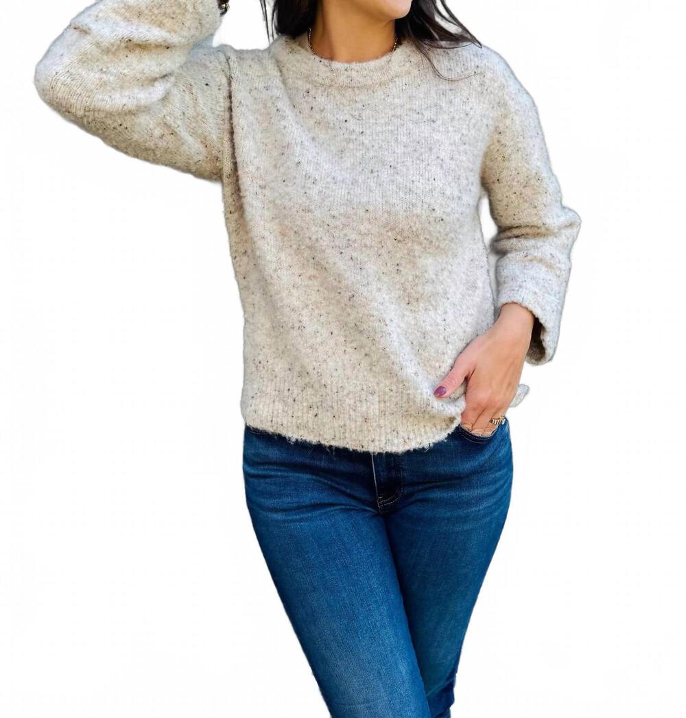 NEW THML women's cozy sweater in oatmeal multi